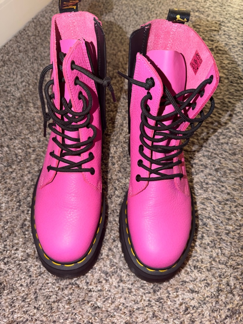 Dr. Martens Jadon Pink Lace-Up Platform Boot - Picture 2 of 6
